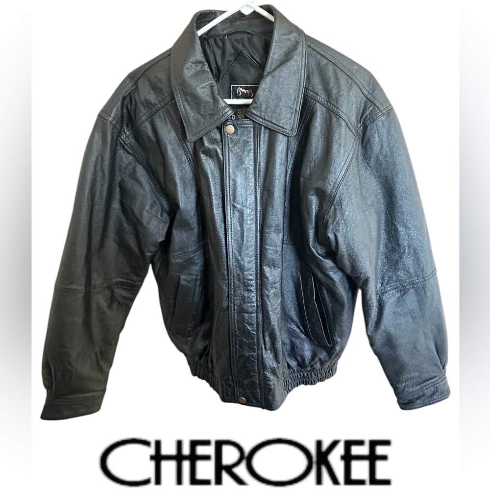 Vintage Leather Cherokee Bomber Jacket - Men’s Medium or Women’s Large